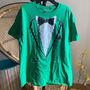 St. Patrick’s Day Faux-Tux Shirt EUC